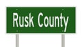 Road sign for Rusk County