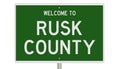 Road sign for Rusk County