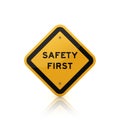 Road Sign with SAFETY FIRST Words Royalty Free Stock Photo