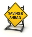 Road sign - savings ahead Royalty Free Stock Photo