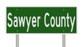 Road sign for Sawyer County