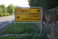 Schengen Road Sign on the Luxembourgish Tri-Border Royalty Free Stock Photo