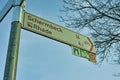 Road sign for the Schermbeck Rhade cycle path and the 100 castles tour in the MÃÂ¼nsterland region Royalty Free Stock Photo