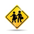 Road sign school zone icon Royalty Free Stock Photo