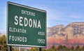 Road sign for Sedona Arizona,