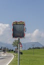 road sign showing compliance of speed limit, near Rettenberg village, Germany