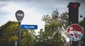 Road sign showing the Parisian taxi station Eiffel Tower