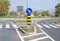 Road sign that shows divers mandatory direction on roundabout Royalty Free Stock Photo