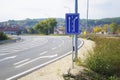 Road sign that shows drivers mandatory directions Royalty Free Stock Photo