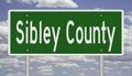 Road sign for Sibley County