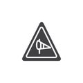 Road sign side winds icon vector