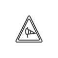 Road sign side winds line icon