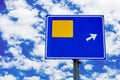 Road sign on sky background for past your information Royalty Free Stock Photo