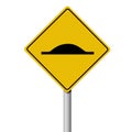 Road sign Speed Bump isolated on white, illustration Royalty Free Stock Photo