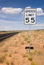 Road sign speed limit 55 Royalty Free Stock Photo