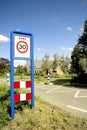 Road sign speed limit zone Royalty Free Stock Photo