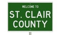 Road sign for St. Clair County