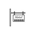 road sign 5 star hotel icon. Element of otel and motels for mobile concept and web apps. Thin line icon for website design and dev