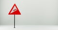 Road sign Steep climb, 3d sign isolated on white background, copy space. 3D work and 3D illustration