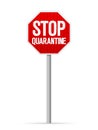 Road sign stop quarantine Royalty Free Stock Photo