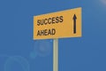 Road sign success ahead Royalty Free Stock Photo