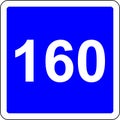 160 suggested speed road sign