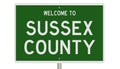 Road sign for Sussex County