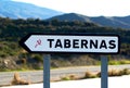 Road sign of Tabernas Royalty Free Stock Photo