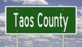 Road sign for Taos County