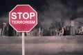 Road sign with text of Stop Terrorism Royalty Free Stock Photo