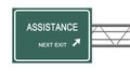 Road sign to assistance Royalty Free Stock Photo