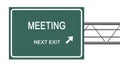 Road sign to meeting Royalty Free Stock Photo