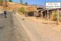 Road sign to Negade Bahir village in Ethiopia.