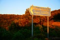 Road sign, Skopelos, Greece