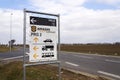 Road sign to online retailer company Amazon fulfillment logistics building on March 12, 2017 in Dobroviz, Czech republic Royalty Free Stock Photo