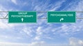 Road sign to psychotherapy