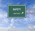 Road sign to safety Royalty Free Stock Photo