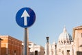 Road sign to St Peter Basilica, Rome Royalty Free Stock Photo