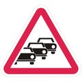 Road sign, traffic jam, eps Royalty Free Stock Photo