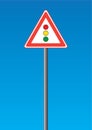 Road sign - traffic light Royalty Free Stock Photo