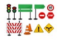 Road sign traffic light illustration design collection Royalty Free Stock Photo