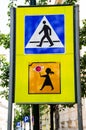 Road sign transition. Royalty Free Stock Photo