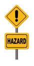 A road-sign type signpost - Hazard