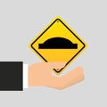 Road sign uneven icon design Royalty Free Stock Photo