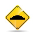 Road sign uneven icon design Royalty Free Stock Photo