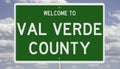 Road sign for Val Verde County