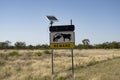 Road sign warning of cattle loose. Royalty Free Stock Photo