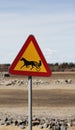 Road sign warning for horse with carriage Royalty Free Stock Photo