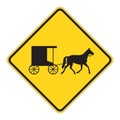 Road Sign Warning - Horse Draw Royalty Free Stock Photo