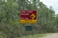 Roadside Signage Warning Of Long Steep Descent Ahead